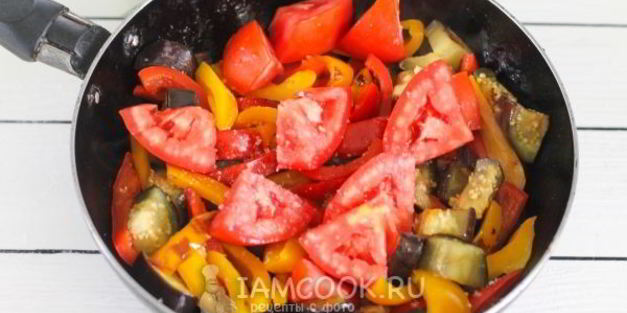 паста с овощами в сливочном соусе