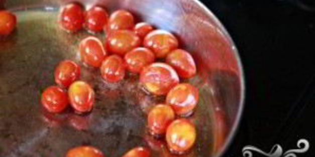 паста с помидорами черри и креветками