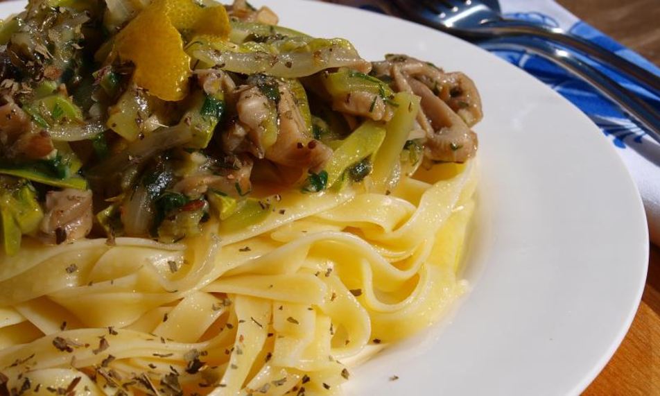 Рецепт паста с соусом из вешенок