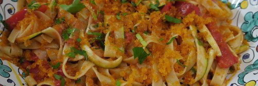 Паста с цукини и ботаргой