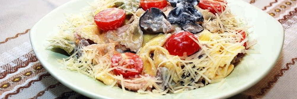 Паста с вешенками