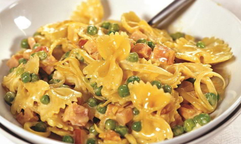 Рецепт паста с зеленым горошком и ветчиной