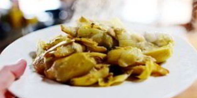 паста со шпинатом и артишоками