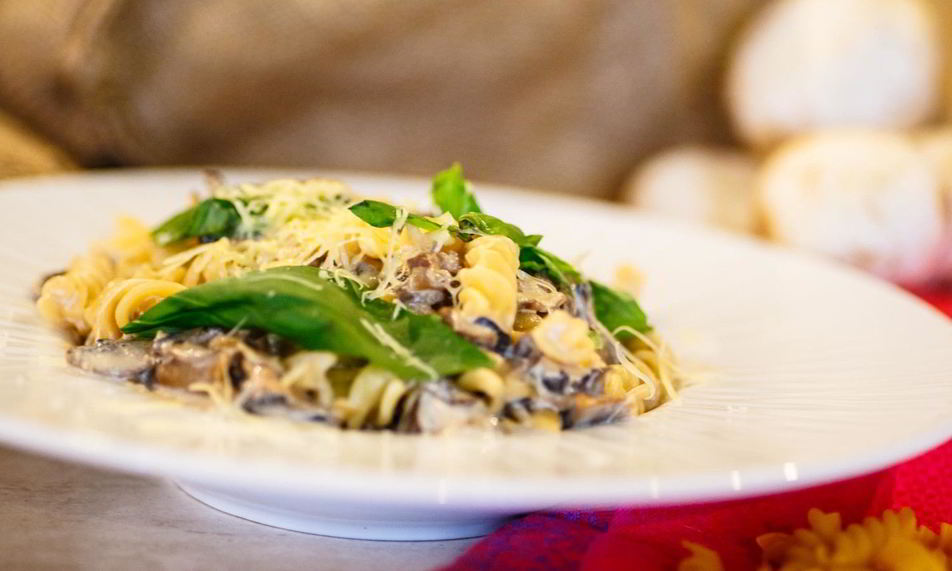 Рецепт паста в сливочно-грибном соусе