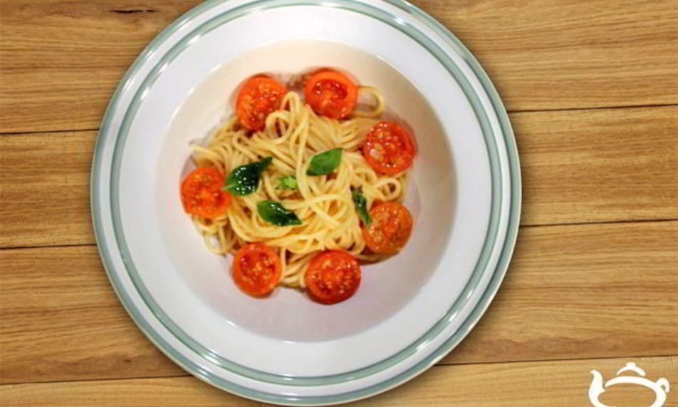 Рецепт спагетти айоли с черри томатами