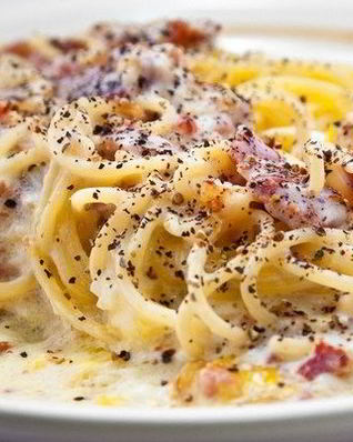 Спагетти карбонара с курицей