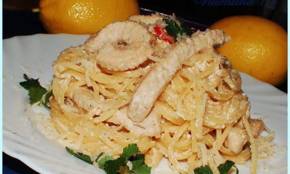 Рецепт спагетти с индюшкой и лимоном