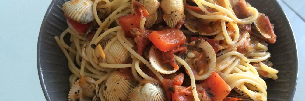 Спагетти вонголе на вине