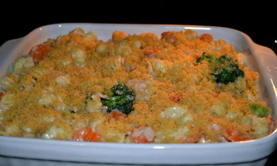 Рецепт запеченной пасты с тунцома и овощами