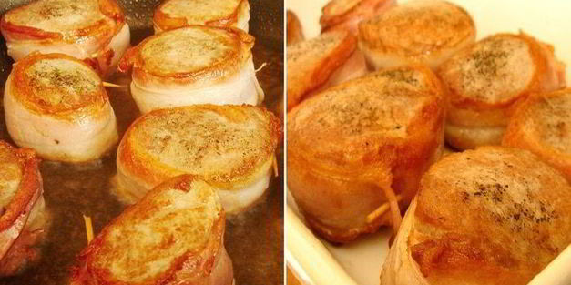 медальоны из свиной вырезки и картофельные ньокки под сливочно-горчичным соусом