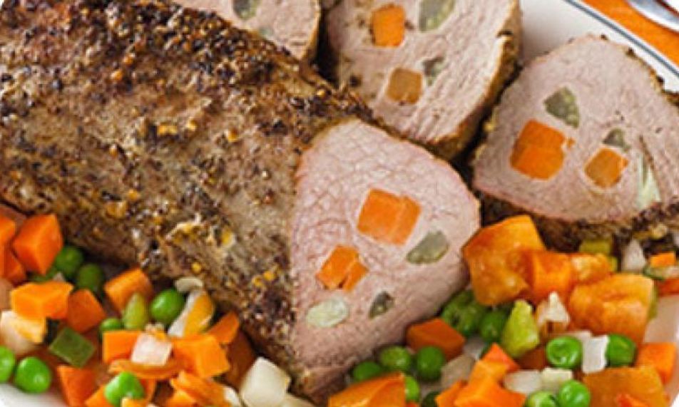 Рецепт фаршированное мясо, запеченное в горчице и специях