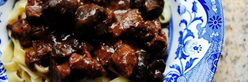 Говядина тушеная с грибами