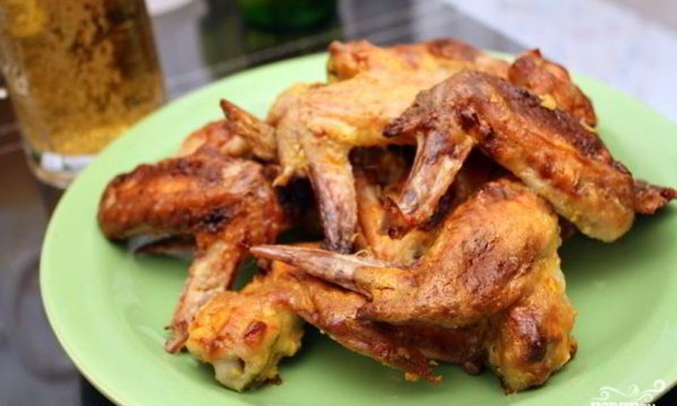 Рецепт крылышки куриные в медово-горчичном соусе