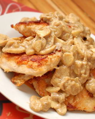 Куриная грудка в грибном соусе