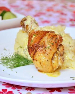 Куриные голени в сливочно-горчичном соусе