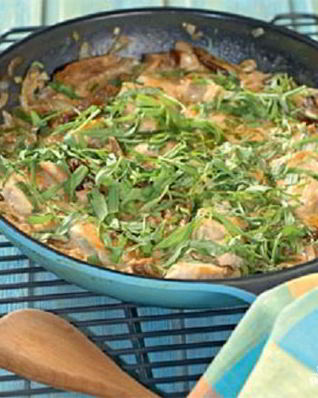 Куриные грудки с грибами в меду