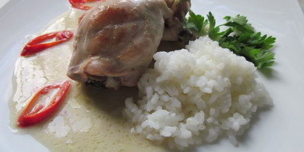 куриные ножки с имбирем и чили в кокосовом молоке