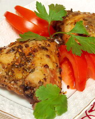 Куриные окорочка в маринаде из кинзы