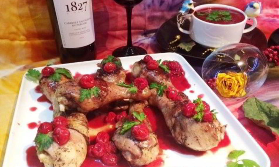 Рецепт курица под вишневым соусом pollo alle ciliegie