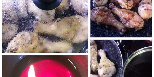 курица под вишневым соусом pollo alle ciliegie