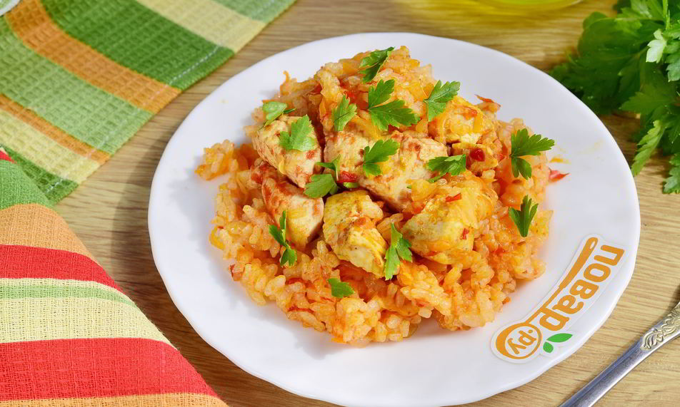 Рецепт курица с овощами и кашей