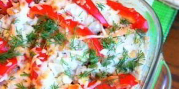 курица с перцем, запеченные в сливках