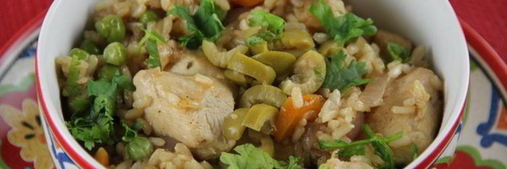 Курица с рисом и овощами по-испански