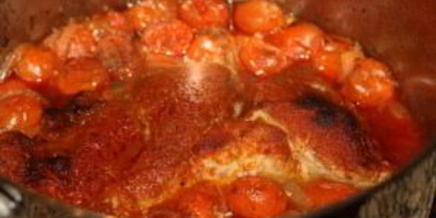 свинина с помидорами в духовке