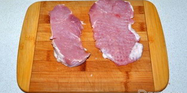 свиные отбивные в грибном кляре