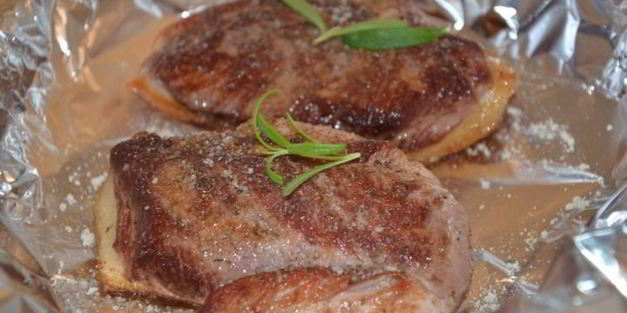 утиная грудка с мандаринами