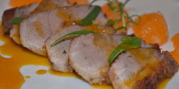 утиная грудка с мандаринами