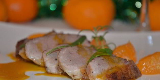 утиная грудка с мандаринами