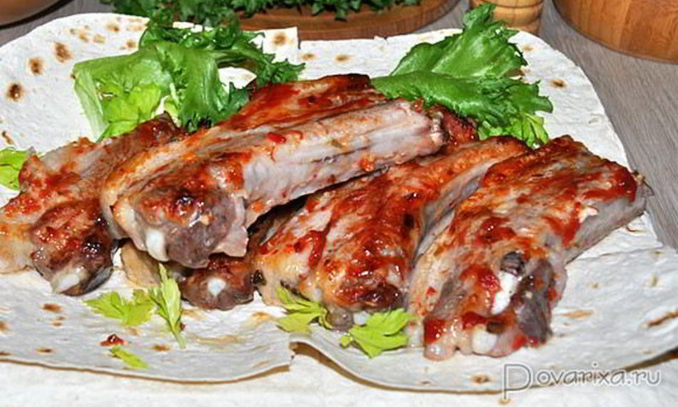 Рецепт запеченные свиные ребрышки с кисло-сладким соусом