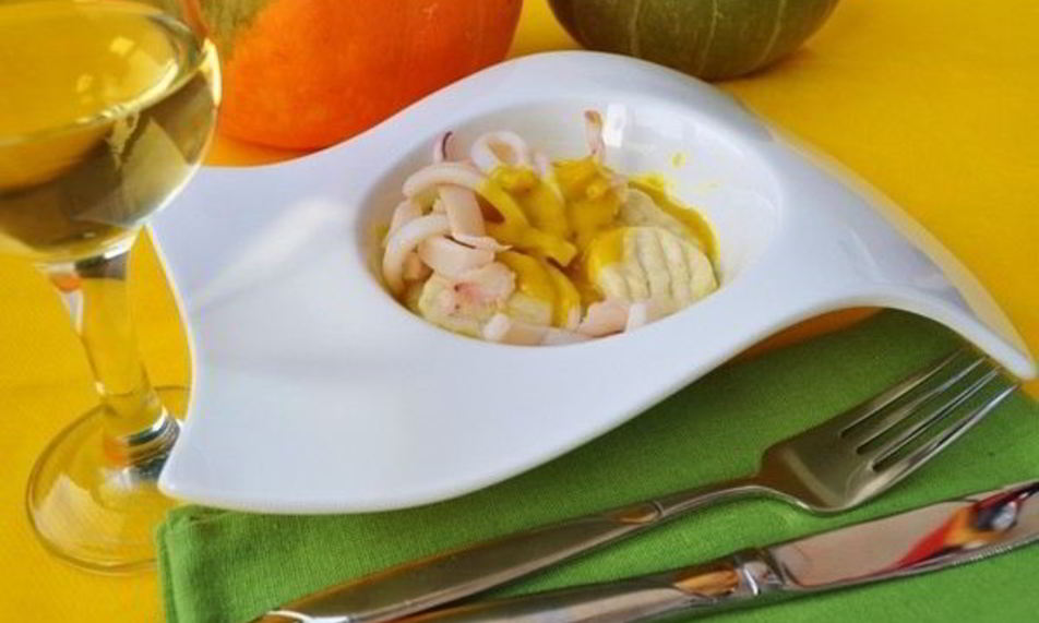 Рецепт ньокки с кальмарами в тыквенном соусе