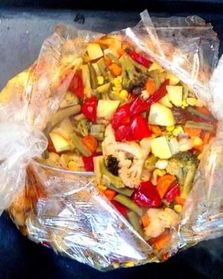 Овощи в рукаве в духовке гарнир Праздничный