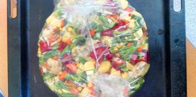 овощи в рукаве в духовке гарнир праздничный