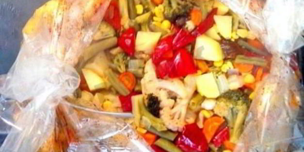 овощи в рукаве в духовке гарнир праздничный