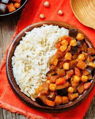 Баклажаны карри с нутом