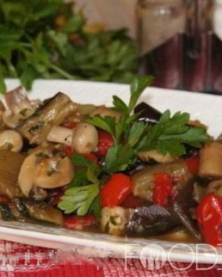 Баклажаны с шампиньонами