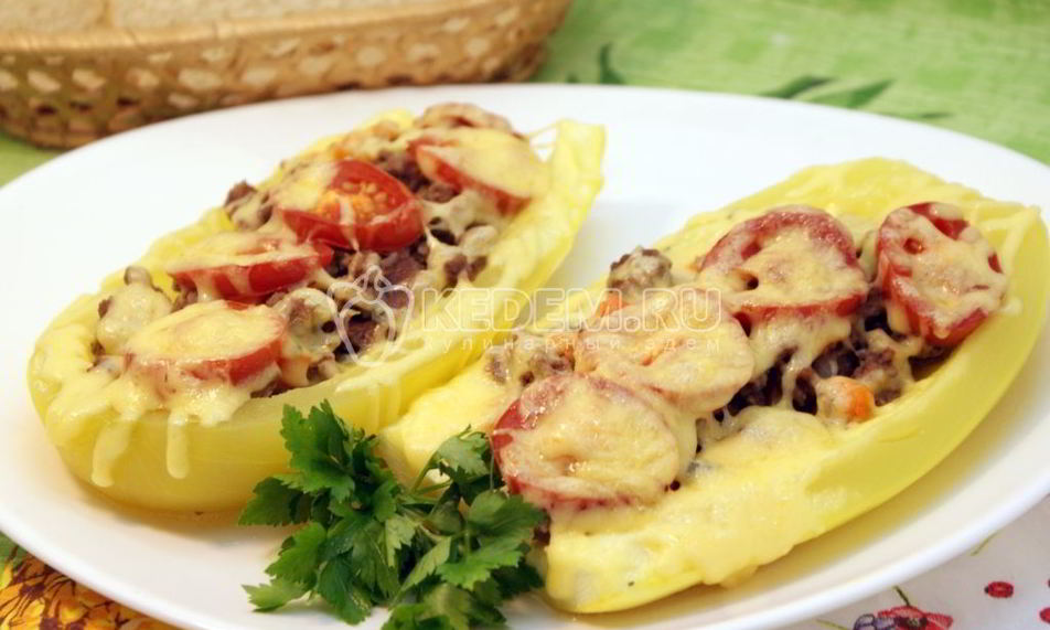 Рецепт фаршированные лодочки из кабачков