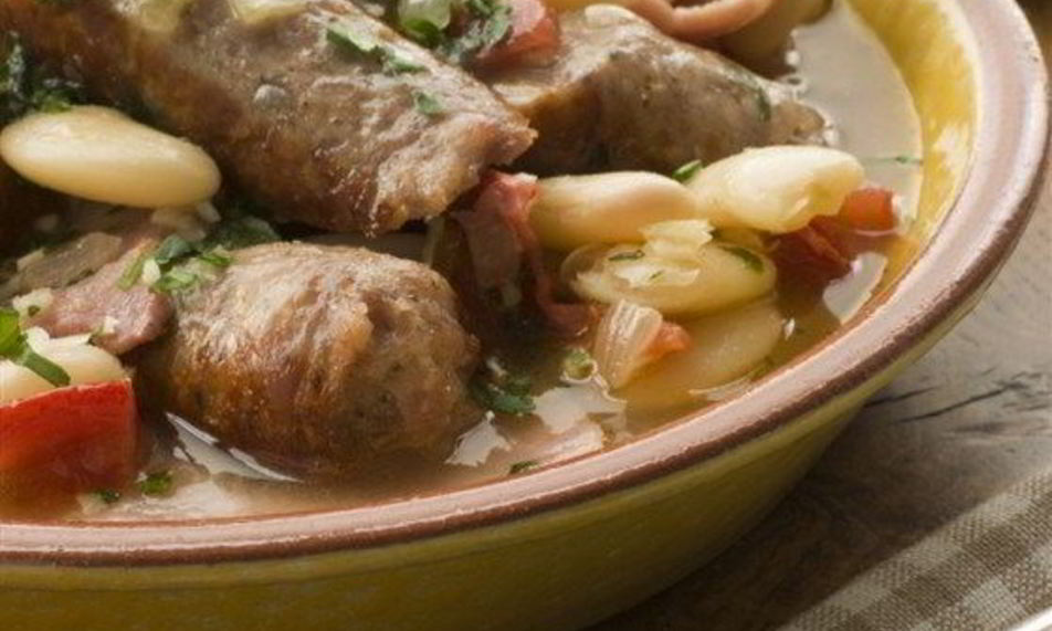 Рецепт фасоль с кровяной колбасой