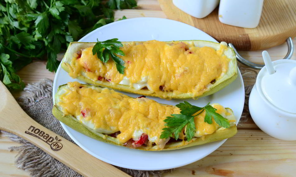 Рецепт кабачки, фаршированные куриной грудкой