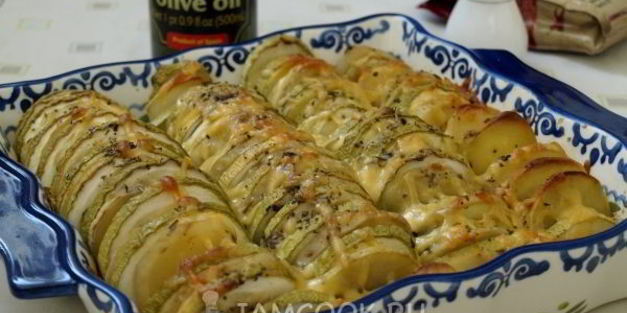 кабачки с картошкой в духовке