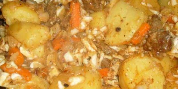 картофель тушеный с капустой