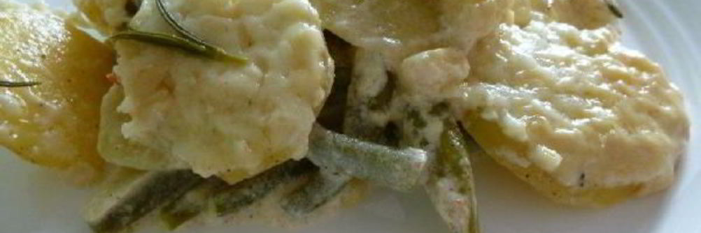 Картофель, запеченный с фасолью