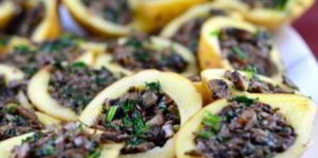 картошка, фаршированная грибами, в духовке