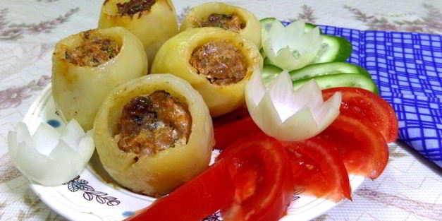 картошка фаршированная свининой