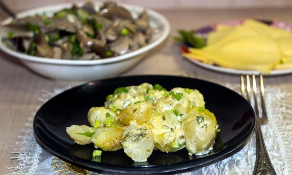 Рецепт картошка в чесночном соусе запеченная в духовке