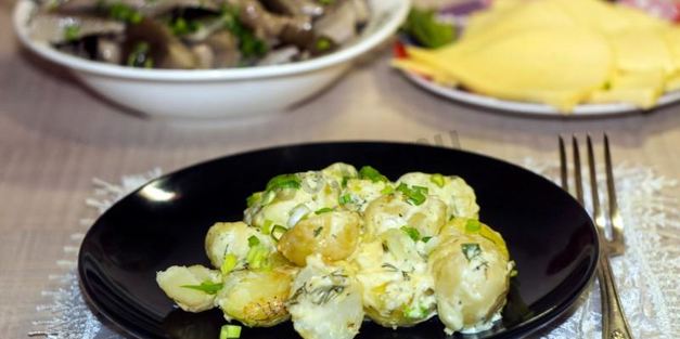 картошка в чесночном соусе запеченная в духовке