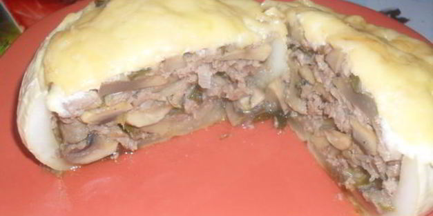 патиссоны, фаршированные мясом и грибами